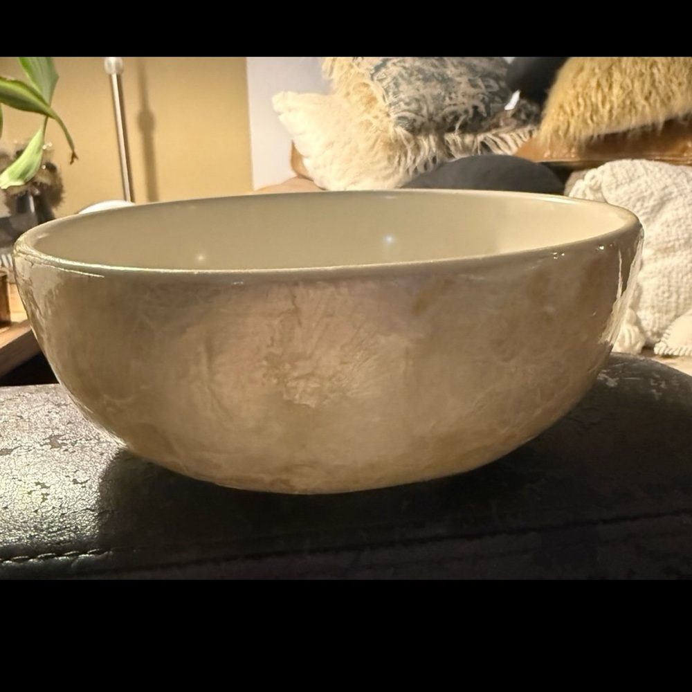 Threshold Neutral Ceramic Decorative Bowl - Cream and White